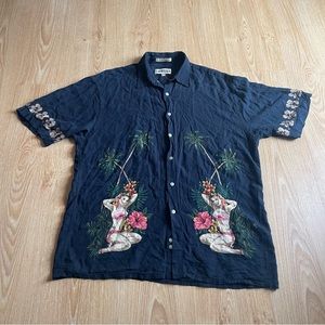 Campia Sport Big and Tall Mens Regular Fit Short Sleeve Button-Down Shirt,Size L